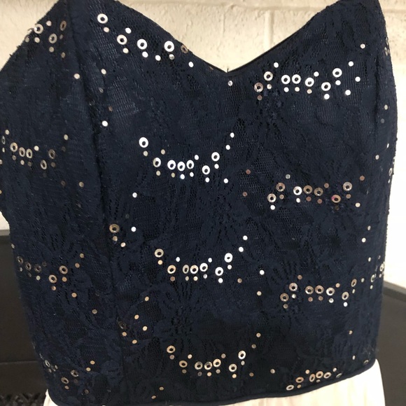 Navy Blue and White Semiformal Dress - Picture 2 of 6